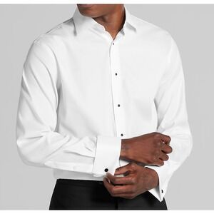 NWT Men Pronto Uomo Twill French Cuff Formal Dress Tux Shirt White 20 36/37 Tall